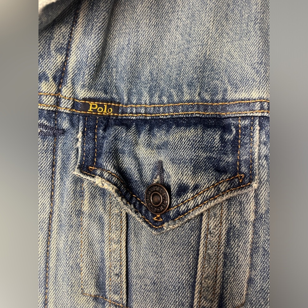 Ralph Lauren Denim Trucker Jacket with Bear Motif - Picture 4 of 6